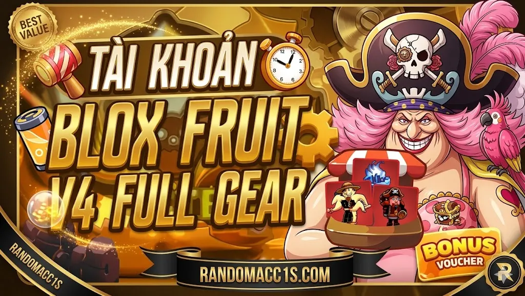 [CHỈ TỪ 39K]ACC BLOX FRUITS 100% CÓ TỘC V4 FULL GEAR!!!
